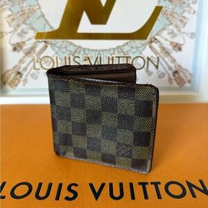 Louis Vuitton Brown Damier Men's Wallet Vintage